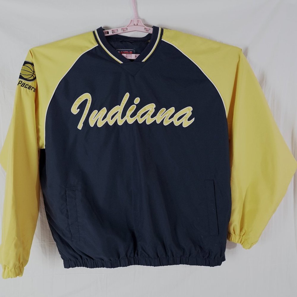 Vintage NBA Indiana Pacers Pullover Windbreaker Sweater Mens Basketball Jacket